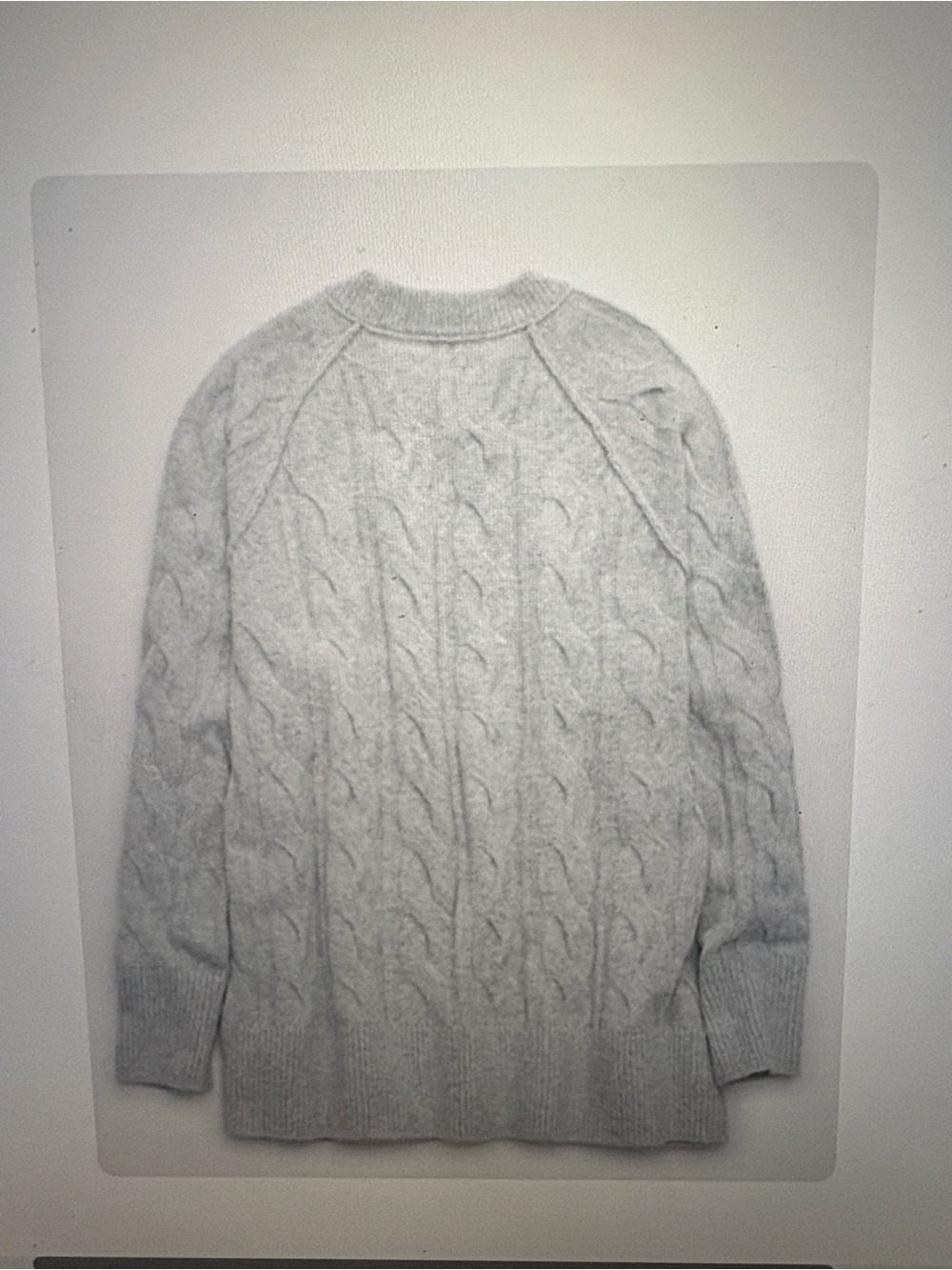 Women’s Aerie unREAL Cable Crew Sweater XS Light Gray